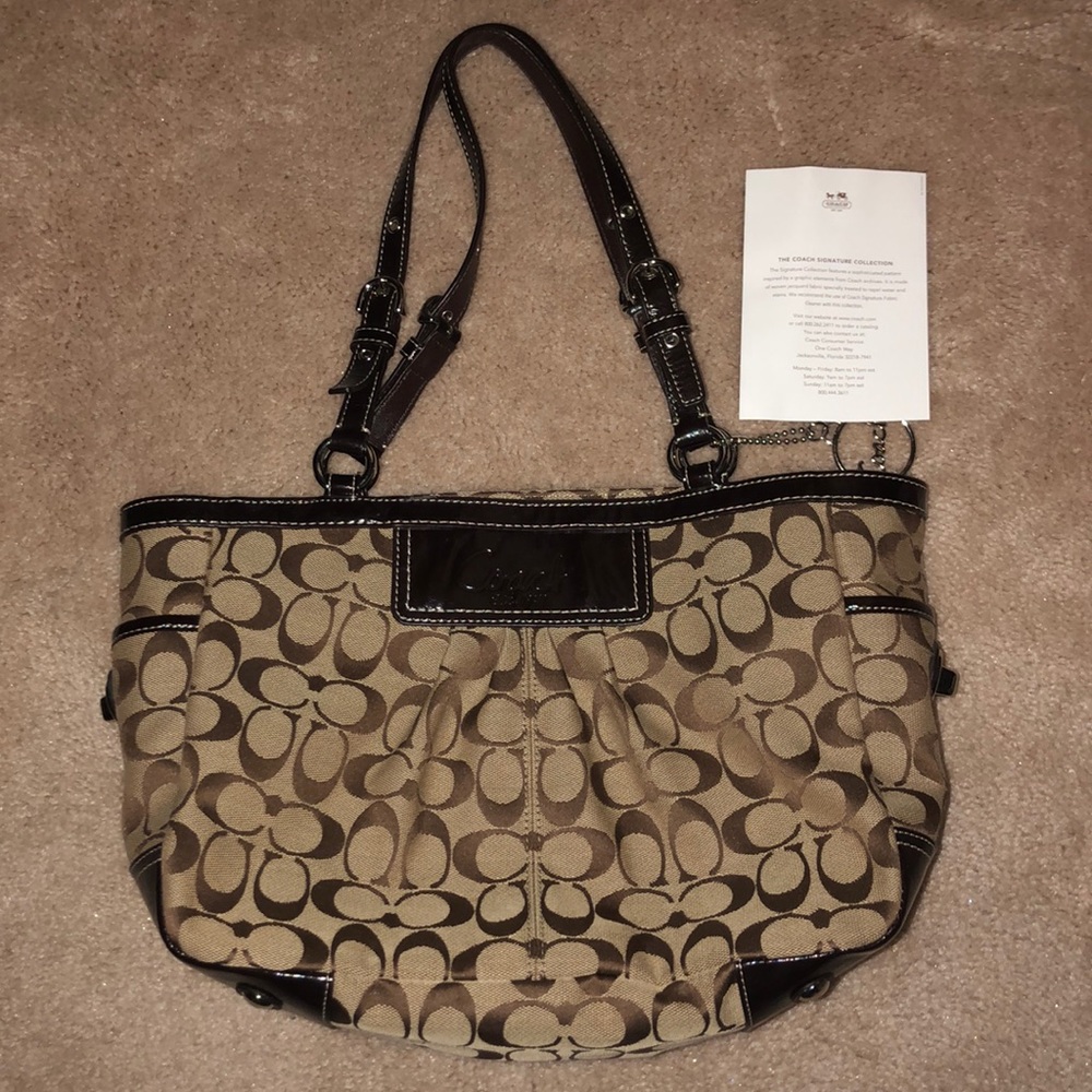 Brown and Tan Coach Tote